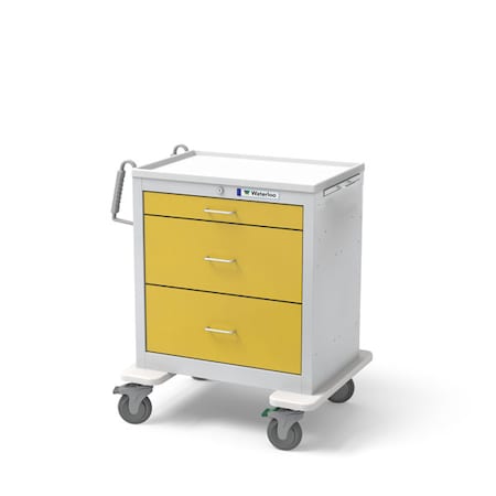 Waterloo Healthcare Waterloo 3-Drawer Short Steel Isolation Cart USGKU-399-YEL